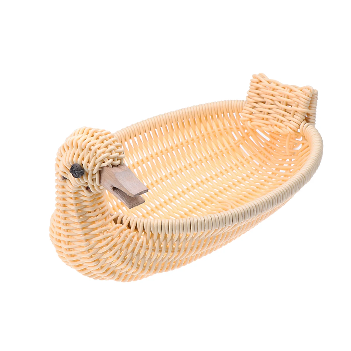 Rattan Woven Duck Fruit Basket Storage Basket Household Rattan Snack Tray Medium Duck