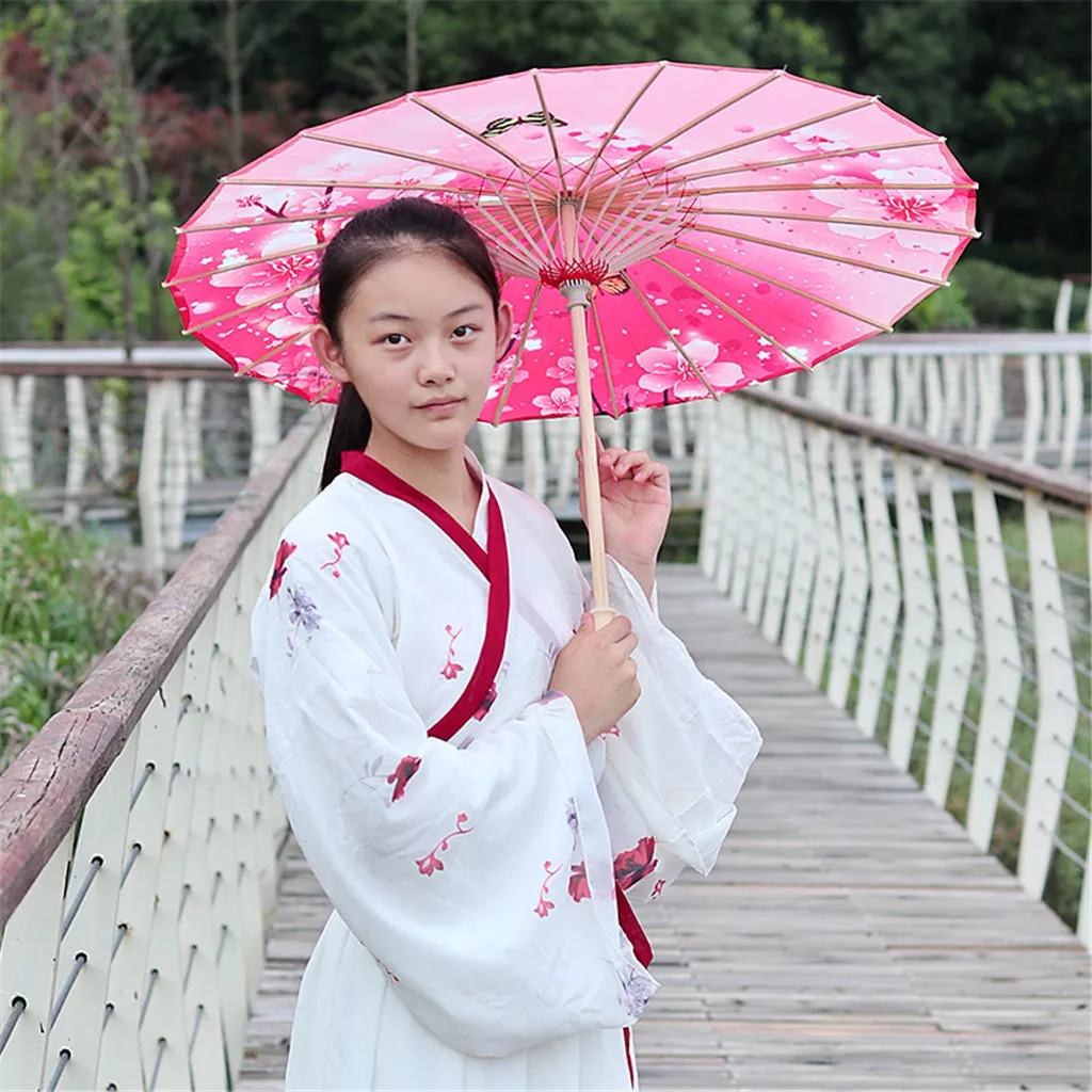 Chinese Japanese Silk Cloth Umbrella Classical Style Decorative Umbrell a Oil Paper Umbrel Dance Wedding Decor Parasol 57x86cm | Дом и сад