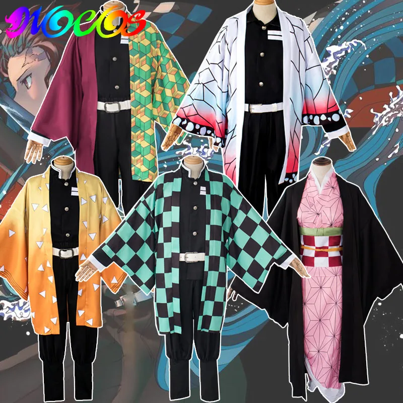Парики для косплея Demon Slayer Kimetsu no Yaiba Kamado Tanjirou Nezuko Agatsuma Zenitsu Tomioka Giyuu Kochou Shinobu|Костюмы