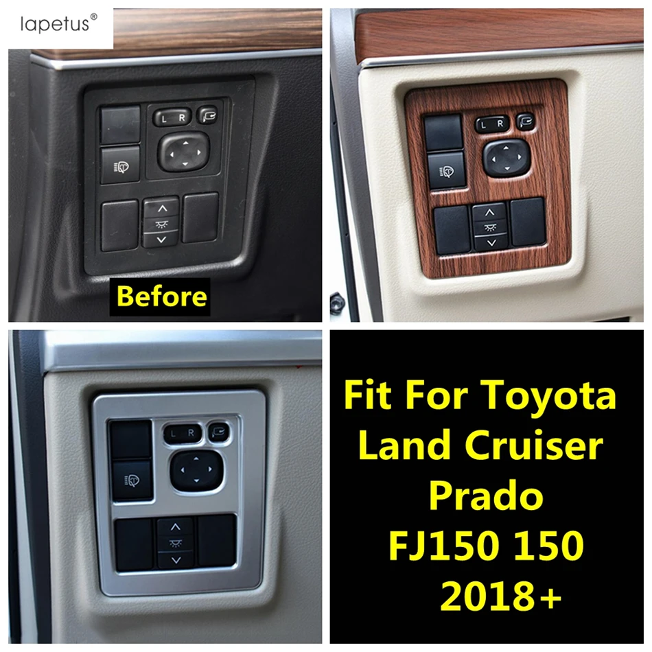 

Head Light Lamp Switch Button Panel Frame Cover Trim For Toyota Land Cruiser Prado FJ150 150 2018- 2020 ABS Interior Accessories