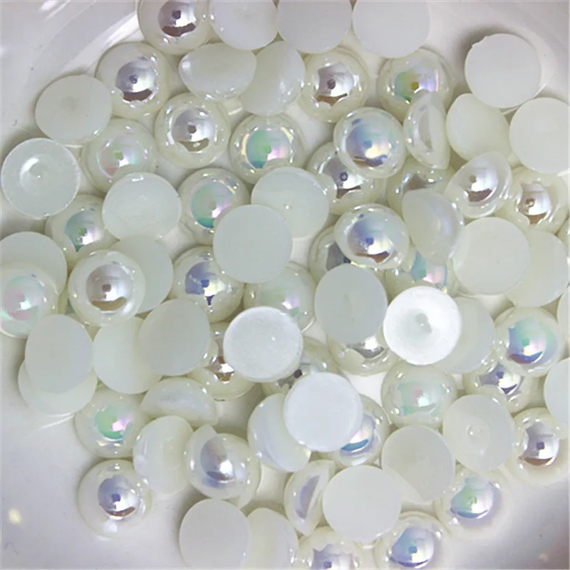 Половинки жемчужных бусин цвета слоновой кости AB от 3 мм до 12 мм из смолы ABS полукруглый искусственный жемчуг