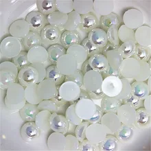 Половинки жемчужных бусин цвета слоновой кости AB от 3 мм до 12 мм из смолы ABS полукруглый искусственный жемчуг