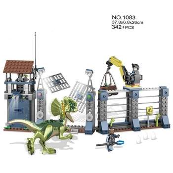 

Building Blocks SY1083 Compatible With Lepining Jurassic World Dinosaur Bricks Dilophosaurus Outpost Attack Toys For Children