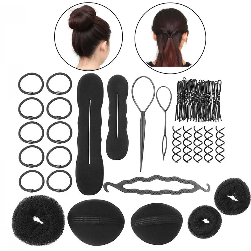 

PIXNOR Practical Hair Styling Tools Set Durable Women Girls DIY Hair Styling Accessories Kit Set For Home Hair Salon