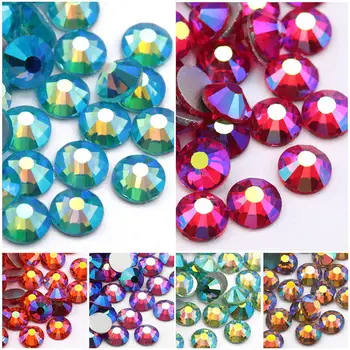 

Plated Color AB Nail Art Rhinestones Crystal Nails Salon Stones Gems Diamond Jewelry DIY Accessories Decoration