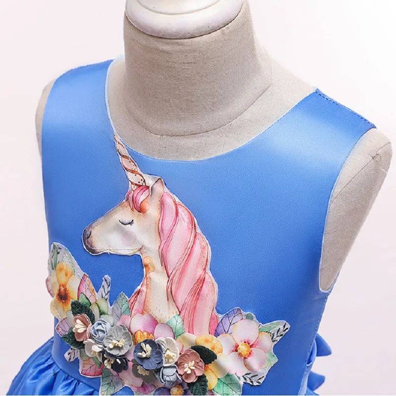 Платье принцессы; Детские платья с единорогом для девочек; vestido infantil robe fille enfant; костюм; детская одежда; платье jurk kerst