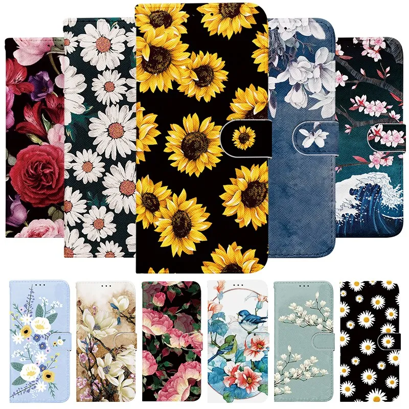 

Чехол-книжка с цветочным рисунком для Samsung Galaxy A54 A21S A50 A51 A71 A32 A52 A12 A42 A53 A40 S10 S21 S20 FE Plus
