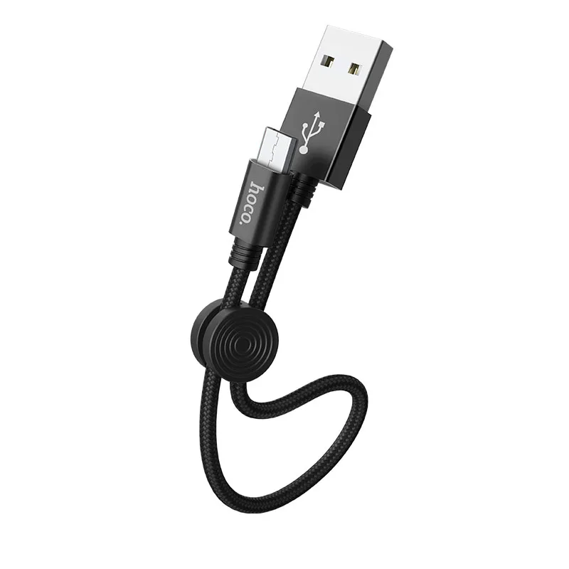 HOCO X26 30 шт./лот 1 м USB кабель с нейлоновой оплеткой для iPhone type-C кабель Micro кабель для samsung USB-C провод зарядного устройства - Цвет: Black for Micro