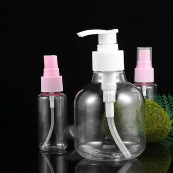 

4Pcs Mist Spray Bottles Container Empty Bottles Dispense Spray Bottle Plastic Makeup Water Pump Bottles For Indoor Outdoor