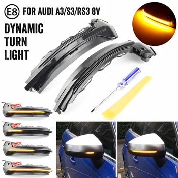

2X For Audi A3 8V S3 RS3 S 2013 2014 2015 2016 2017 line Dynamic Side Mirror light LED Turn Signal Indicator blinker