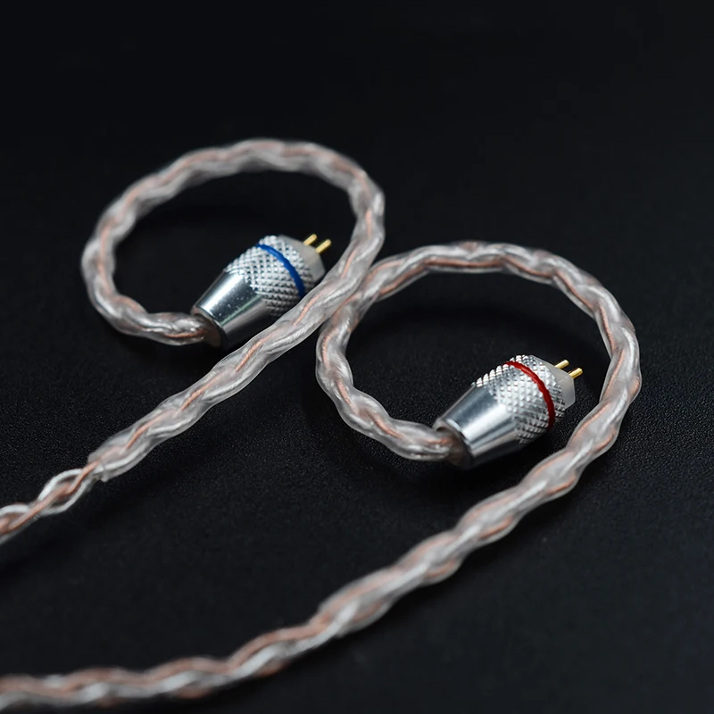 Смешанный Модернизированный 8 жильный Медный Серебряный кабель Earpho 2pin/Mmcx разъем