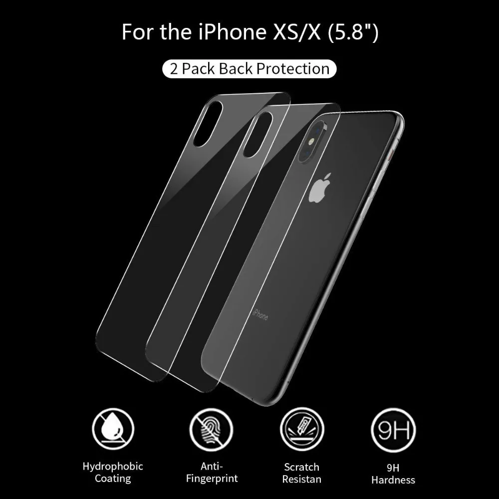Back 9H Tempered Glass For IPhone X XR XS Max Full Cover Screen Protector For IPhone 5 6 6S 7 8 Plus Glass Back Protective Film (15)