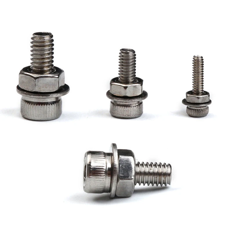 1080PCS M2/M3/M4 Stainless Steel Hex Socket Bolt and Nuts Set Fastener Hardware Hexagon Socket Head Cap Screws Flat Washer with