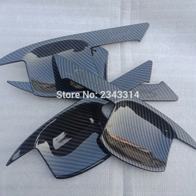 For Hyundai Tucson- Carbon Fiber Style Door Handle Bowl Cover Cup Cavity Trim Insert Catch Molding