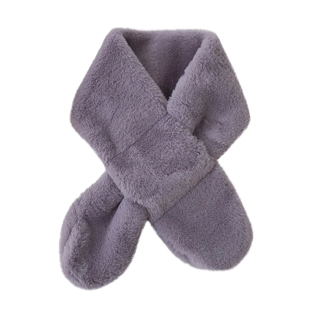 Dark Purple Женский шарф, модный женский зимний женский шарф из искусственного меха, чистый цвет, верхняя одежда, шарф, тёплый платок, головной платок, шарфы#11 - Цвет: Dark Purple