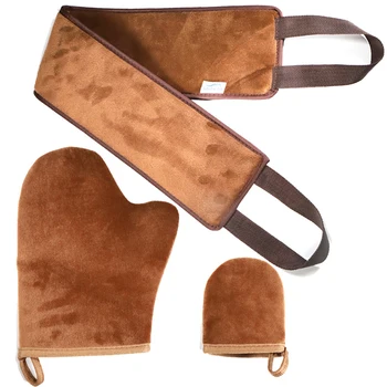 

3pcs Reusable Body Self Tanning Mitt Back Applicator Set Exfoliating Oiling Gloves Lotion Applicators Body Cleaning Glove