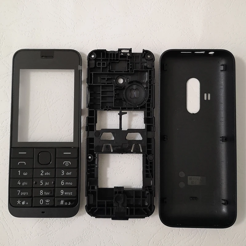 BINYEAE, пластиковый чехол для Nokia 220, лицевая рамка+ средняя+ задняя крышка+ клавиатура+ логотип