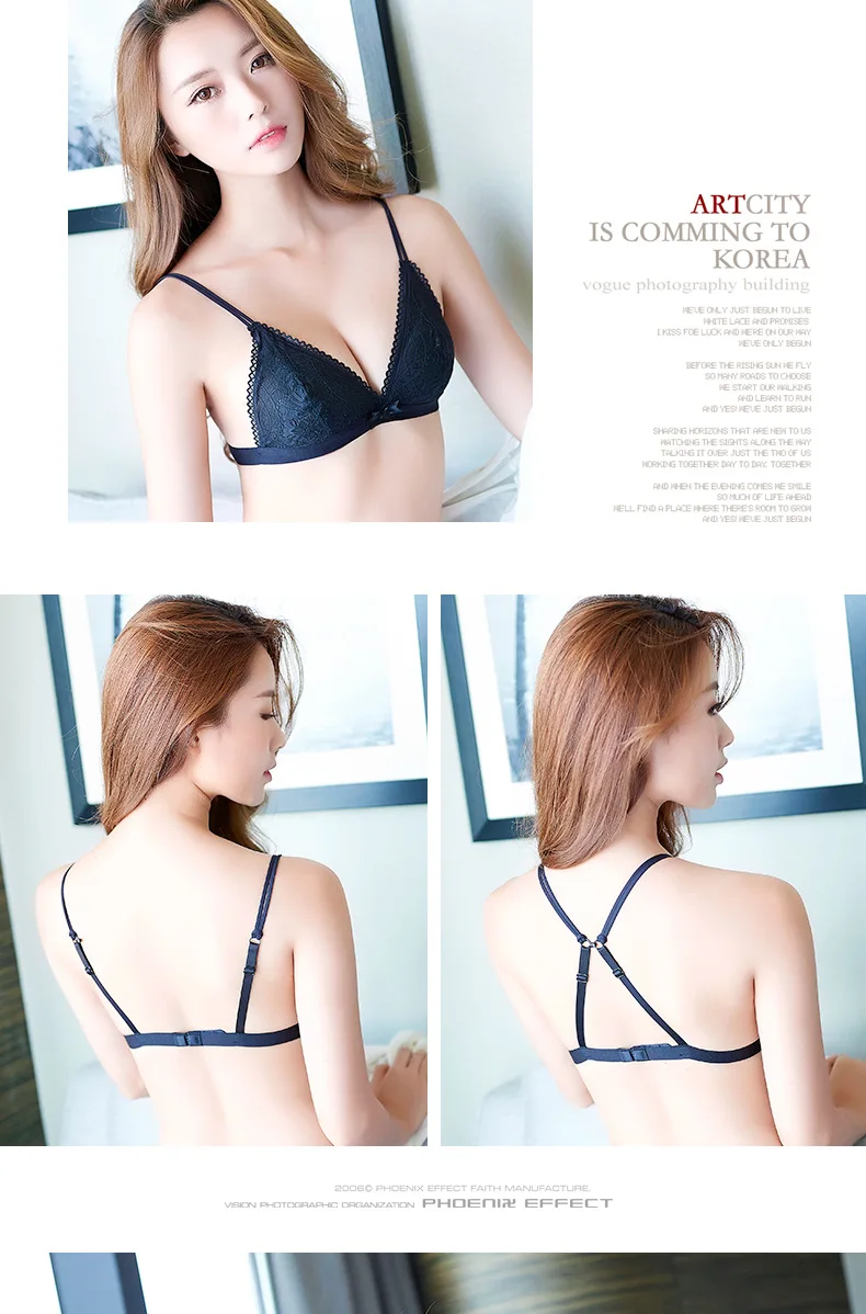 Lace Edge Sexy French Bralette Triangle Cup Bra Thin Transparent Mesh-Non-Steel Ring Underwear