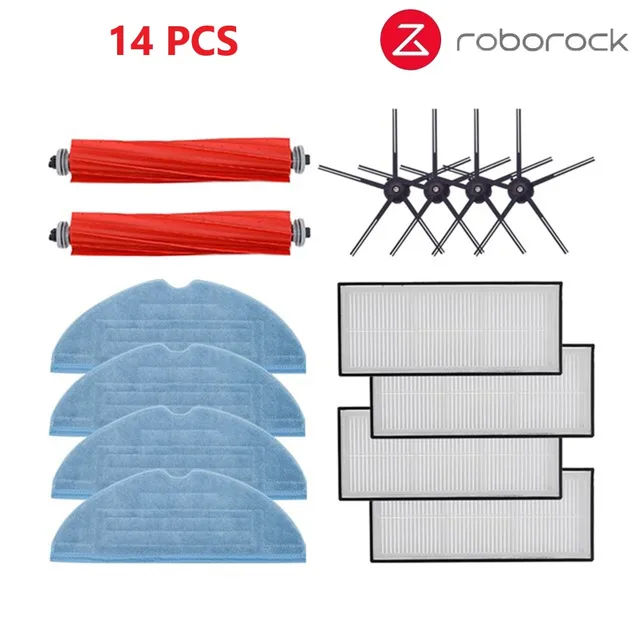 Xiaomi Roborock S7 S70 S75 S7Max s7MaxV T7S Plus Main Roll Brush Mop Rag Hepa Filter Side Brush Vacuum Cleaner Accessories 14 pcs