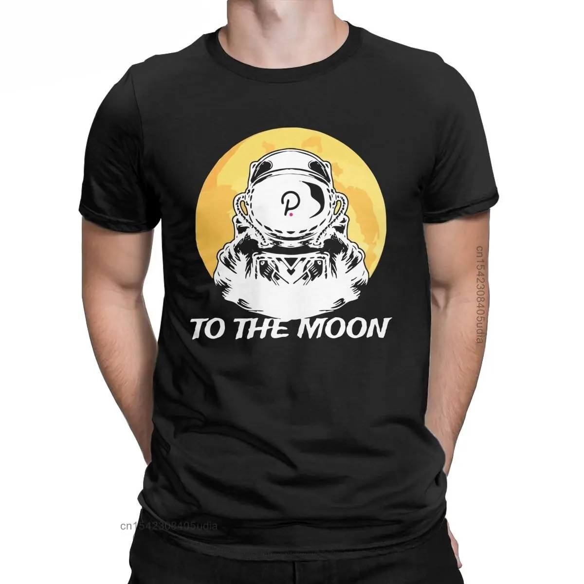 

Футболка Polkadot To The Moon Graphic мужская хлопковая, винтажная тенниска с рисунком биткоина, криптовалюты, большие размеры