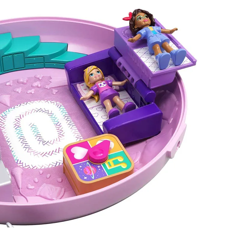 Оригинальный Карманный игровой набор Polly World Treasure Box в виде пончика пижамы для