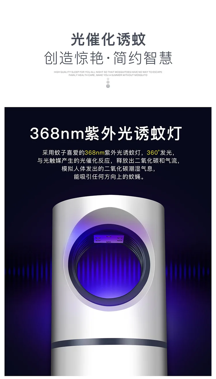 Новый стиль фотокаталитический Противомоскитный светильник для уничтожения USB бытовой всасывающий мух отпугивающий насекомых