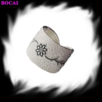 

silver ornaments fashion jewelry ms wide pasta ring s925 sterling silver ring opening silver restoring ancient ways mustard