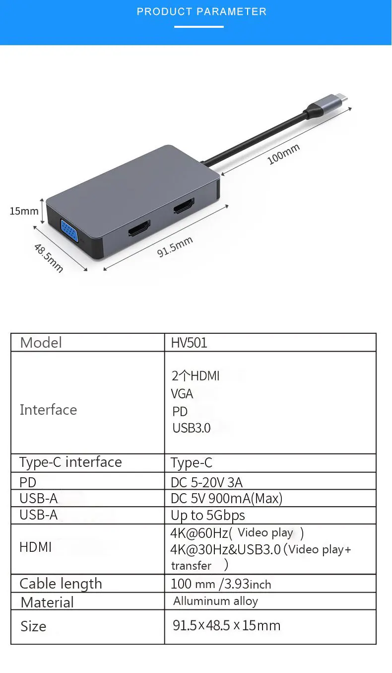 Двойной разветвитель HDMI Type C 3 1 USB для Multi 0 адаптер MacBook Pro концентратор док станция