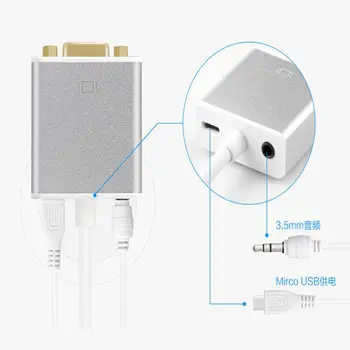 

HDMI to VGA Adapter Male To Famale Converter Adapter 1080P Digital to Analog Video Audio For PC Laptop Tablet0.15m