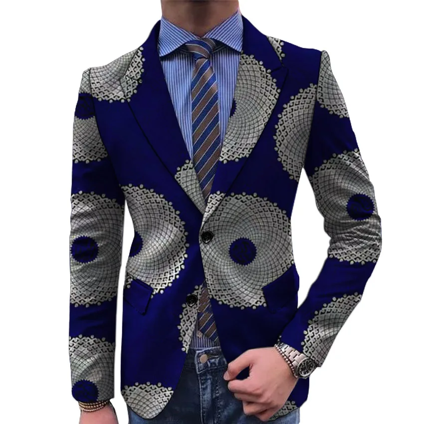 African print men's blazer custom made fashion suit jacket dashiki Ankara outfit smart casual Man's groom suit