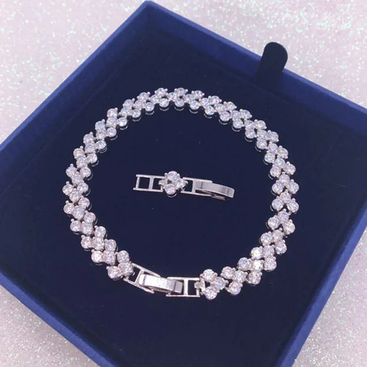 Римский браслет для женщин Европейский и американский Pulsera модный простой Блестящий инкрустированный цирконием Кристалл Модные ювелирные изделия Новинка Лидер продаж