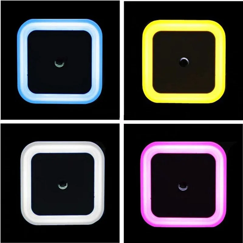 

Mini LED Night Lights Sensor Control In Wall Square Nightlight Lamp EU US Plug Led Lights Stairway Hallway Bedroom Child's Lamp