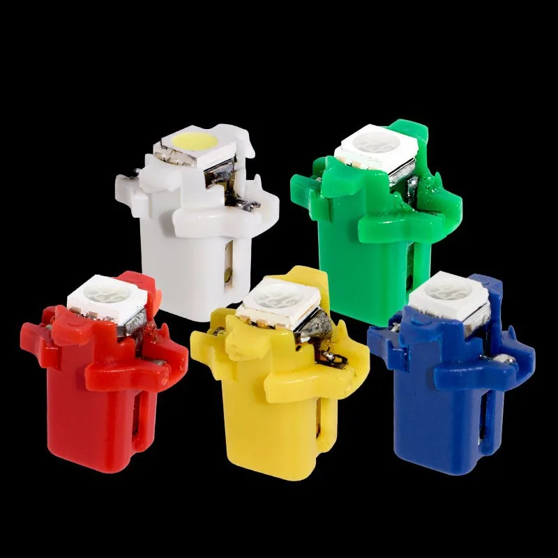 

10PCS Car LED Light T5 B8.3D 5050 1SMD LED Dashboard Bulbs Instrument Lights White Blue Red Green Yellow Lamp 12V Wholesale
