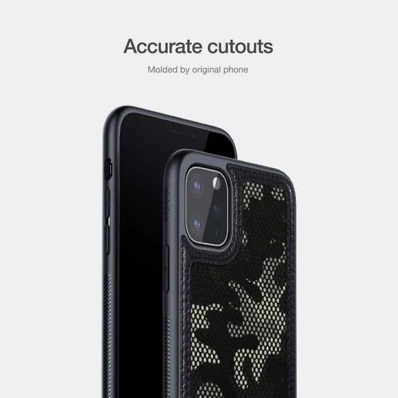 Для iPhone 11 Pro чехол NILLKIN Camo чехол для iPhone 11/11 Pro Max PU кожа и камуфляжная ткань с 3d-рисунком бант с узором