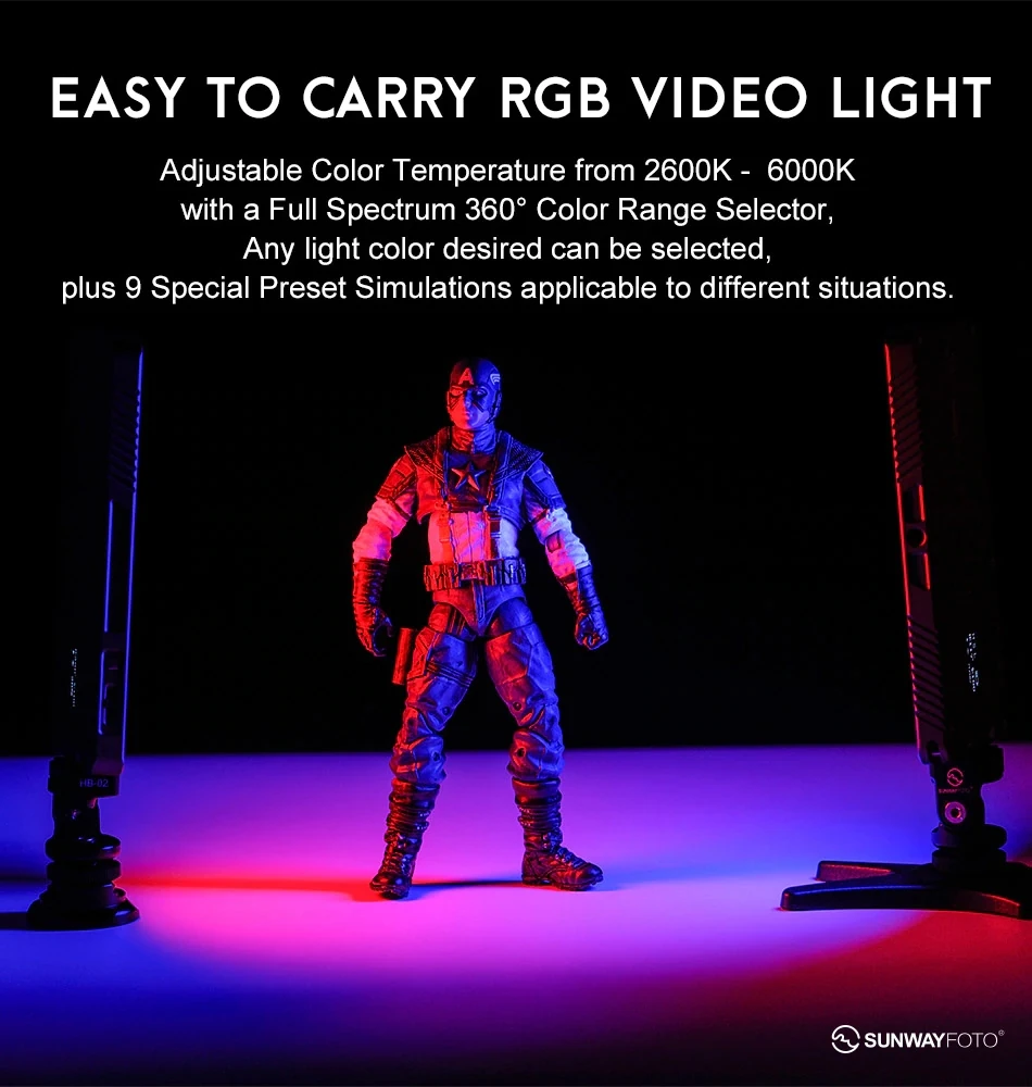 SUNWAYFOTO FL-70 RGB LED Light RGB Color Selfie Video Light Camera Studio Light For Canon Nikon Sony Photography Lighting