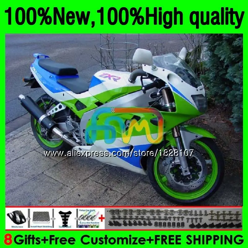 Корпус для KAWASAKI комбинезоны зеленый белый ZXR 400 ZXR400 91 92 93 94 95 96 161BS.44 ZXR-400 1991 1992 1993 1994