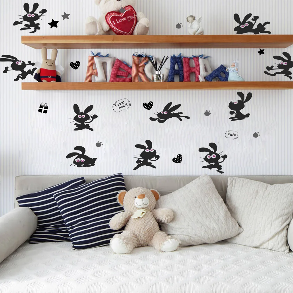 ZY828 стиль милый кролик детская комната стены DIY декоративные наклейки Дети подарок настенные наклейки