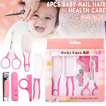 

6Pcs/Set Baby Infant Kids Nail Hair Health Care Grooming Brush Comb Scissors Kit Grooming Brush Kit Baby Care