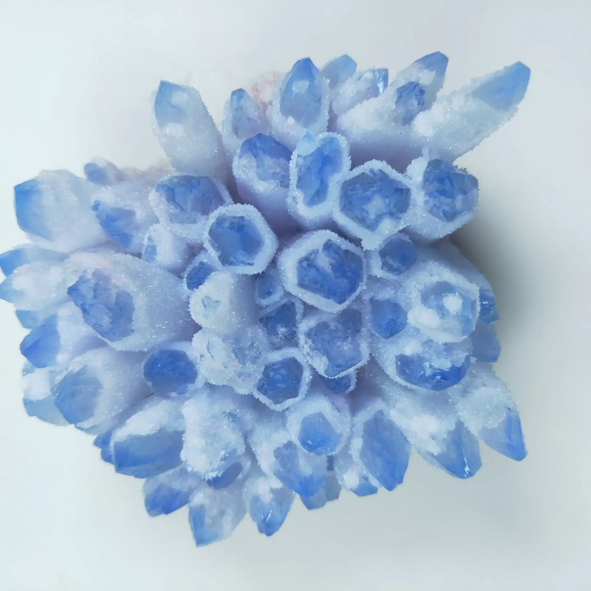 

300-400g Rare Beautiful blue Ghost phantom Quartz Crystal Cluster Specimen