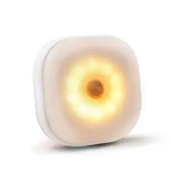 Мини PIR датчик движения Ночной светильник теплый белый 0,5 Вт Шкаф сенсорный светильник энергосберегающий датчик светодиодный светильник