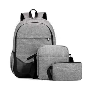 

New three-piece set Travel Laptop School Bag Large Capacity college students shoulder bag men's and women's casual backpack bag