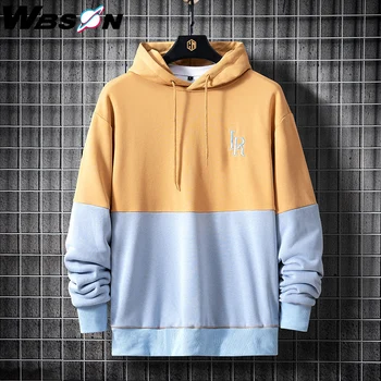 

Wbson 2020 Autumn Men's Hoodies Sweatshirt Patchwork Casual Pullover Hoodie Men New Sportswear Hoodie LFE-805
