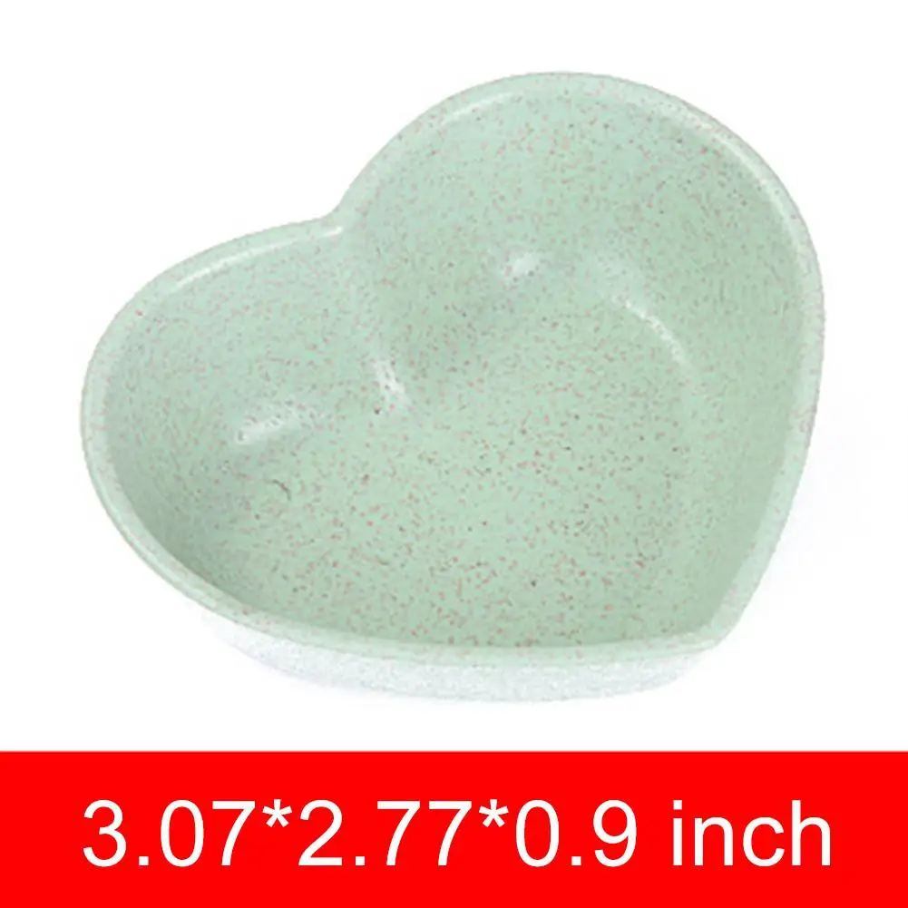 Heart-shaped green MeterMall мини пшеничная соломенная Клубная декоративная тарелка для соуса, кухонные аксессуары - Цвет: Heart-shaped green
