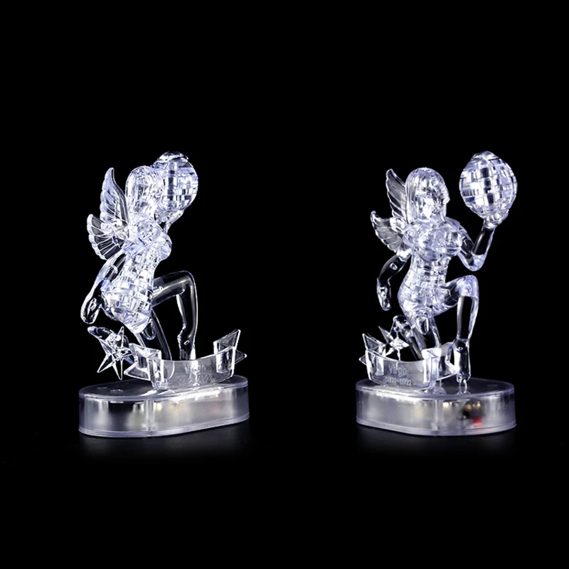 3D 12 кристаллов Созвездие Diy Строительные развивающие игрушки Самостоятельная установка освещения Девы блоки