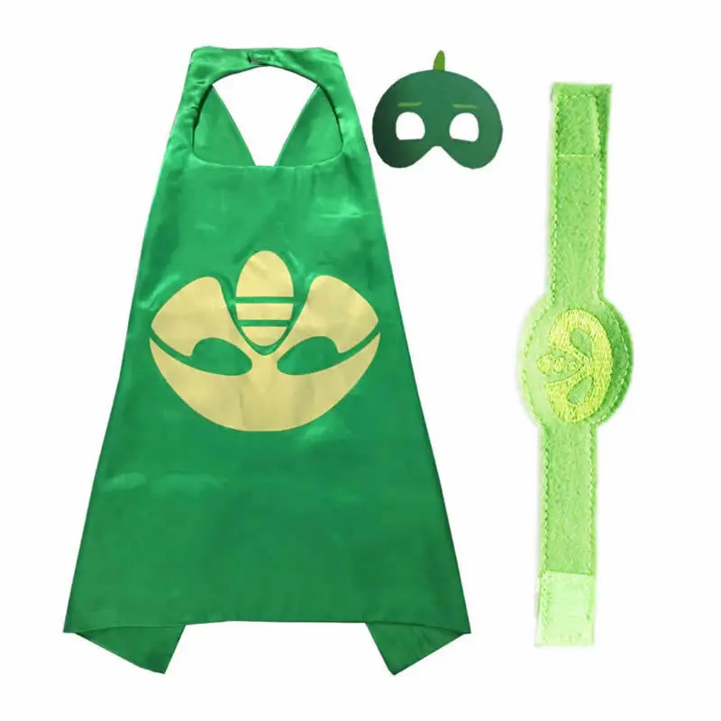 3 комплекта PJ MASKS маска плащ браслет Catboy Owlette Gekko вечерние праздничные наряды отправить спортивный мешок подарок для детей