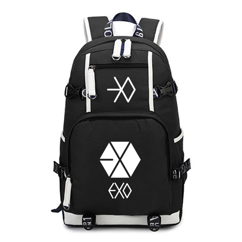 Kpop рюкзаки «EXO» для девочек-подростков; для мальчиков и девочек, школьные рюкзаки, детские школьные рюкзаки Детские Малыш Мода Дорожная сумка для ноутбука сумка - Цвет: Хаки