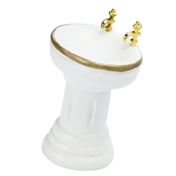 

1Pc Washbasin Model Bathroom Sink Toy Mini House Accessory Mini Washbasin for Children Plaything Kid Home