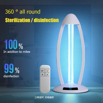 

38W Portable UVC Ozone Sterilizer Lamp Kill Mite Remote Control Ozone UVC Sterilizer Ultraviolet Disinfection Germicidal Light