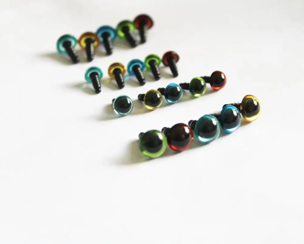 

200 шт./лот 8 мм 10 мм круглые пластиковые прозрачные кристаллы безопасные игрушки глаза + Жесткая шайба зеленый/желтый/красный/синий/голубой цвет вариант