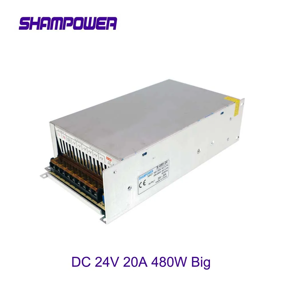 

DC 24V 20A 480W Big Switching Power Supply Driver Transformers AC110V220V To DC 24V For Led Strip Modules Light CCTV 3D Printer